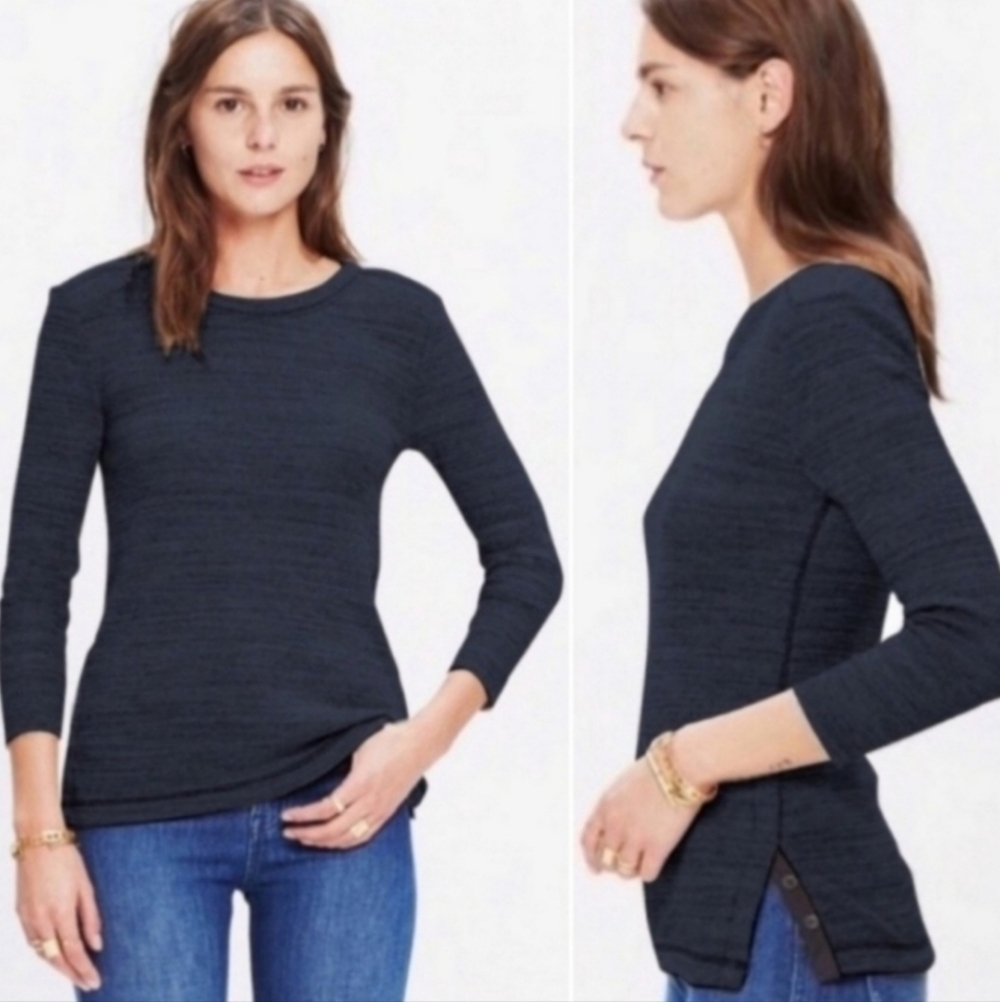 Madewell Side Button Thermal Knit Top